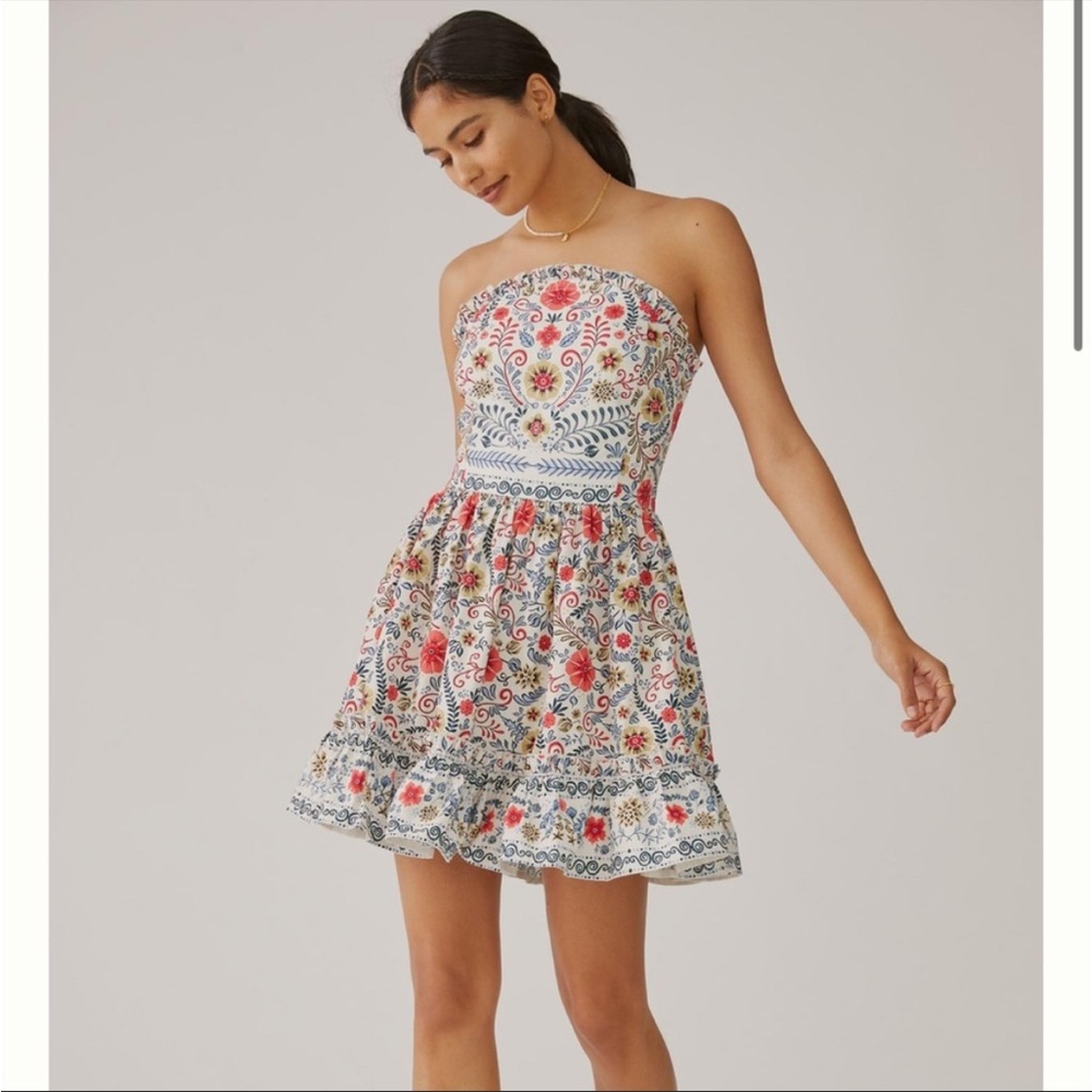 Anthropologie Forever That Girl Ruffle Tube Mini dress